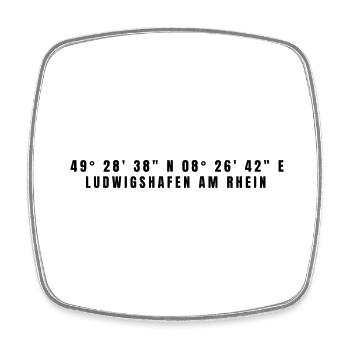 Ludwigshafen am Rhein Rhineland-Palatinate Coordinates - Square fridge magnet - white - Front