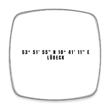 Lubeck, Thuringia Coordinates - Square fridge magnet - white - Front