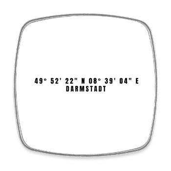 Darmstadt, Hesse, Coordinates - Square fridge magnet - white - Front