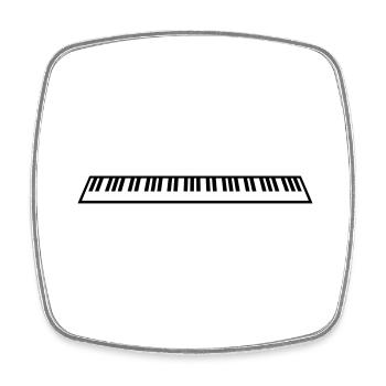 Piano Piano Playing Classical Music Instrument - Square fridge magnet - white - Front
