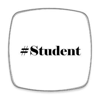 #Student logo - Square fridge magnet - white - Front