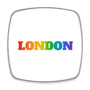 Londoner Regenbögen - Viereckiger Kühlschrankmagnet - Weiß - Vorne
