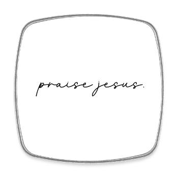 praise jesus - Viereckiger Kühlschrankmagnet - Weiß - Vorne