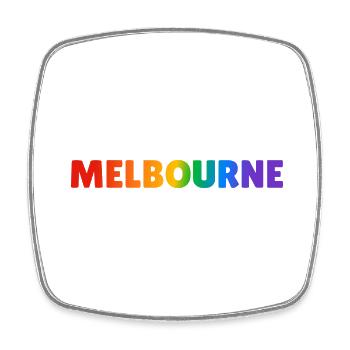 Gay pride LGBTQ arc-en-ciel de Melbourne - Magnet carré - blanc - Devant