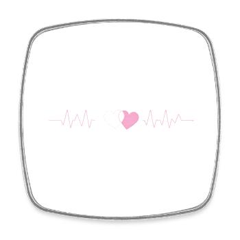 Heartbeat synchronisiert - Viereckiger Kühlschrankmagnet - Weiß - Vorne