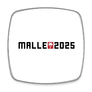 Malle 2025 Urlaub Palme - Viereckiger Kühlschrankmagnet - Weiß - Vorne