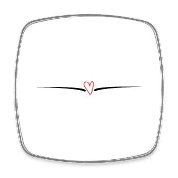 Orange Heart Love In Love Geschenkidee - Viereckiger Kühlschrankmagnet - Weiß - Vorne