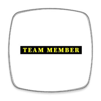 Team Mitglied - Viereckiger Kühlschrankmagnet - Weiß - Vorne
