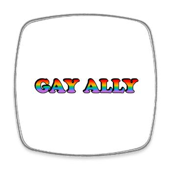 Allié LGBTQ - Magnet carré - blanc - Devant