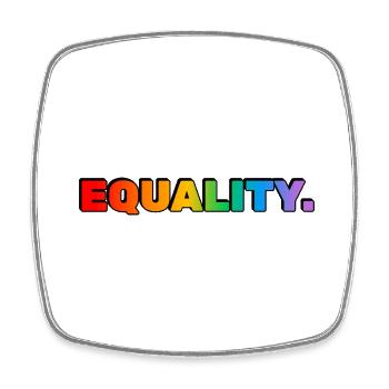 GLEICHBERECHTIGUNG - Regenbogentext - LGBT Pride Monat - Viereckiger Kühlschrankmagnet - Weiß - Vorne