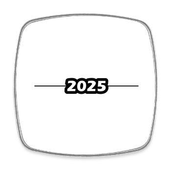2025 Jahr - Viereckiger Kühlschrankmagnet - Weiß - Vorne