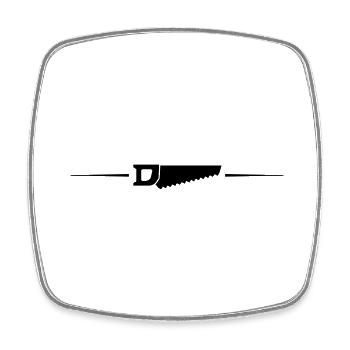 Ligne d’icône de scie - Magnet carré - blanc - Devant