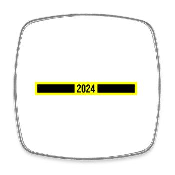 2024 year - Square fridge magnet - white - Front