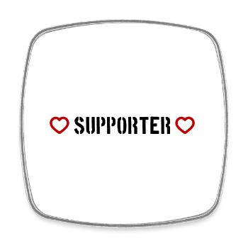 Supporter Herz - Viereckiger Kühlschrankmagnet - Weiß - Vorne