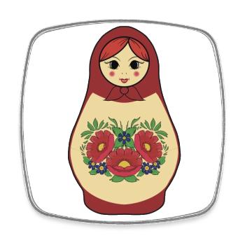 Matryoshka Illustration - Magnet carré - blanc - Devant