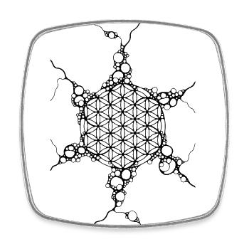 Flower Of Life - Spiritual Neuro Art 1 - Square fridge magnet - white - Front