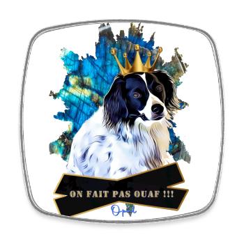 King opal labradorite - Magnet carré - blanc - Devant