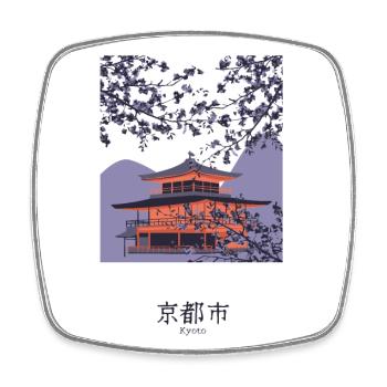 Willkommen in Kyoto - Viereckiger Kühlschrankmagnet - Weiß - Vorne