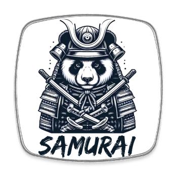 Warrior Panda: Umarme den Geist des Samurai - Viereckiger Kühlschrankmagnet - Weiß - Vorne