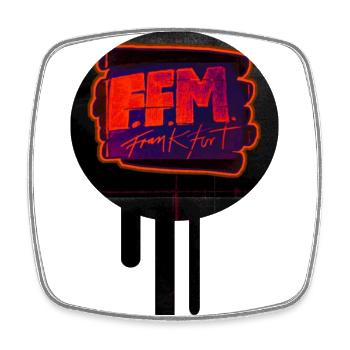 F.F.M. - Viereckiger Kühlschrankmagnet - Weiß - Vorne