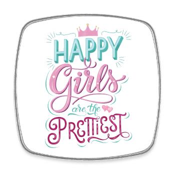 Les filles heureuses sont les plus jolies - Magnet carré - blanc - Devant
