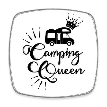 Camping schwarz Wohnmobil - Viereckiger Kühlschrankmagnet - Weiß - Vorne
