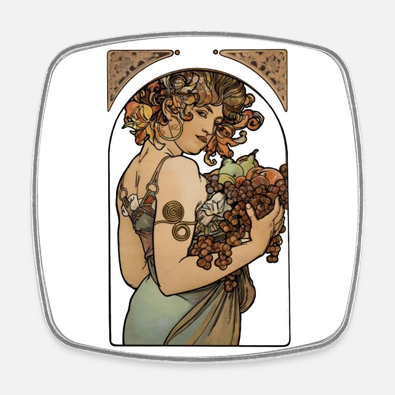 Alfons Mucha - Le Fruit - Magnet carré - blanc