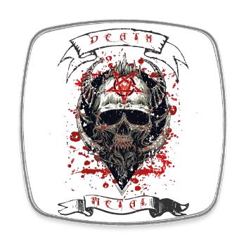 Death Metal Heavy Rock Musique - Magnet carré - blanc - Devant