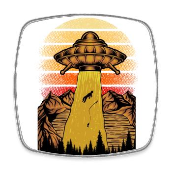 Idée cadeau Alien Abduction Fisherman pour les gens - Magnet carré - blanc - Devant