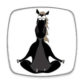 Pferd Yoga - Viereckiger Kühlschrankmagnet - Weiß - Vorne