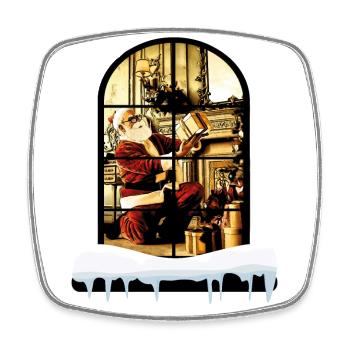 Santa Claus at home - Square fridge magnet - white - Front
