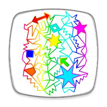 colorful stars arrows rainbow ornaments - Square fridge magnet - white - Front
