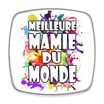 Meilleure mamie du monde, cadeau fête grands-mères - Magnet carré - blanc - Devant