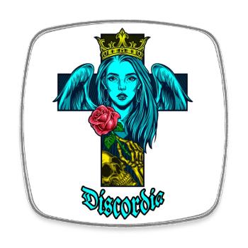 Discordia - Viereckiger Kühlschrankmagnet - Weiß - Vorne