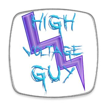 High Voltage Boy - Square fridge magnet - white - Front