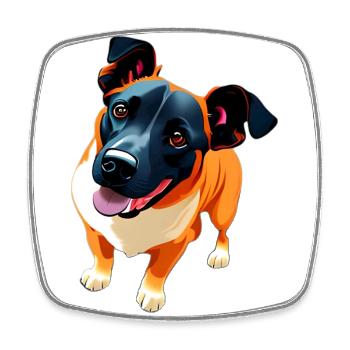 Schäfer Chiot Mixte Chien Super Mignon - Magnet carré - blanc - Devant