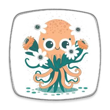 Affectionate Tentacles 3 - Square fridge magnet - white - Front