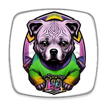 Chihuahua Chien Coloré Japonais - Magnet carré - blanc - Devant