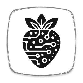 Planche à souder à la fraise - pour les amateurs de fruits et de circuits imprimés - Magnet carré - blanc - Devant