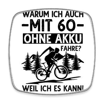 60 Geburtstag Fahrrad 60 Jahre Radfahrer - Viereckiger Kühlschrankmagnet - Weiß - Vorne