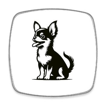 Design amusant de chihuahua - petit et effronté - Magnet carré - blanc - Devant