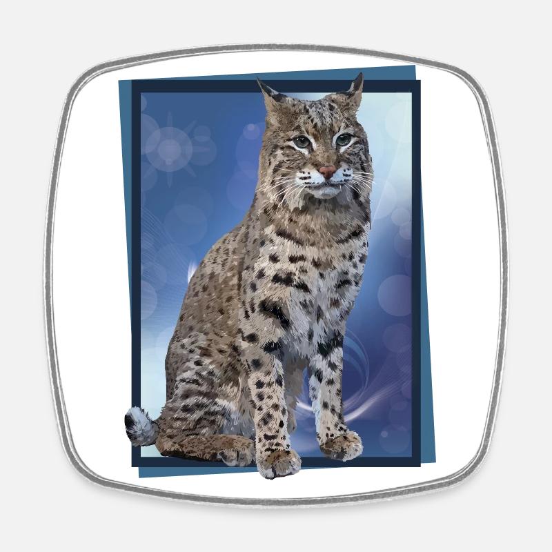 Lynx - Magnet carré - blanc