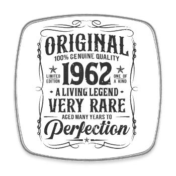 Né en 1962 Vintage Retro Anniversaire - Magnet carré - blanc - Devant