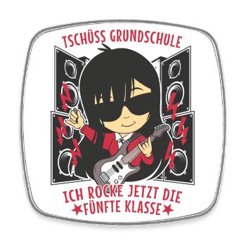 5. Klasse Coole Mädchen Grundschule Abschluss 2026 - Viereckiger Kühlschrankmagnet - Weiß - Vorne