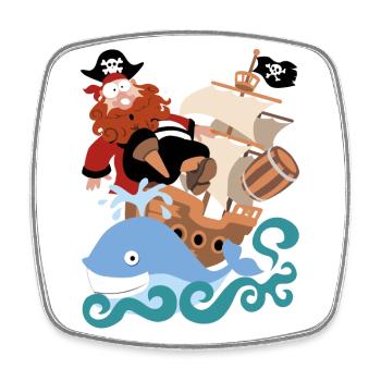 The pirate Barbarossa - Square fridge magnet - white - Front