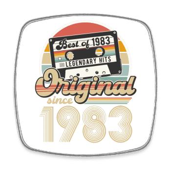 1983 Jahrgang Vintage Geburtstag Retro Geschenk - Viereckiger Kühlschrankmagnet - Weiß - Vorne