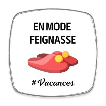Tee shirt paresseux femme - Magnet carré - blanc - Devant