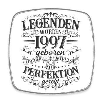 Jahrgang 1997 geboren Legenden Geburtstag Geschenk - Viereckiger Kühlschrankmagnet - Weiß - Vorne