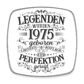 Jahrgang 1975 geboren Legenden Geburtstag Geschenk - Viereckiger Kühlschrankmagnet - Weiß - Vorne