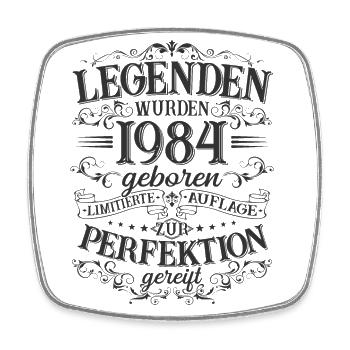 Jahrgang 1984 geboren Legenden Geburtstag Geschenk - Viereckiger Kühlschrankmagnet - Weiß - Vorne